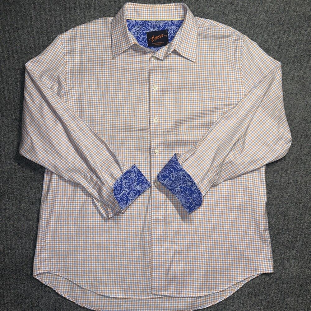 Egara Non Iron Modern Fit Stretch Size XL Shirt Button Up Flip Cuff
